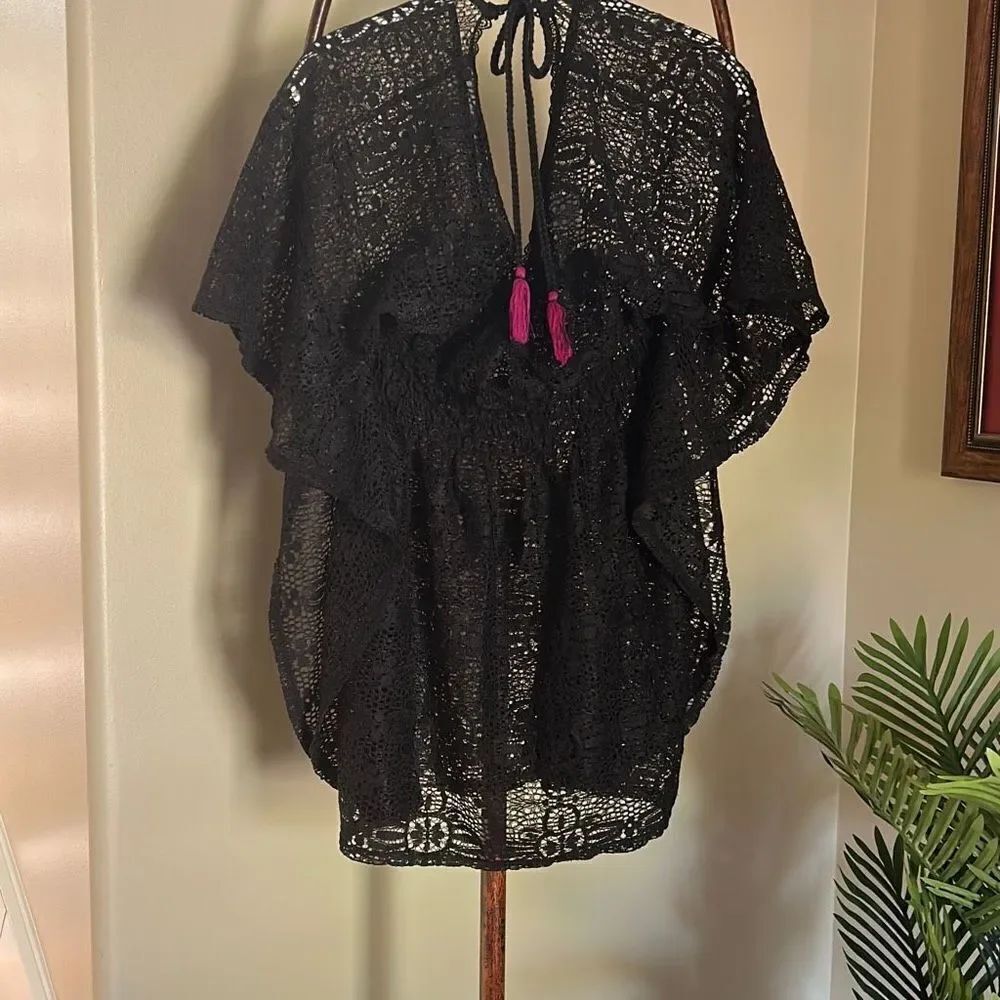 Black Lace  Swimsuit  Coverup
